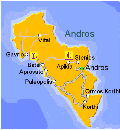 Mappa di Andros