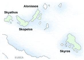Mappa delle isole Sporadi