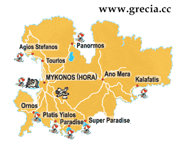 Mappa di Mykonos