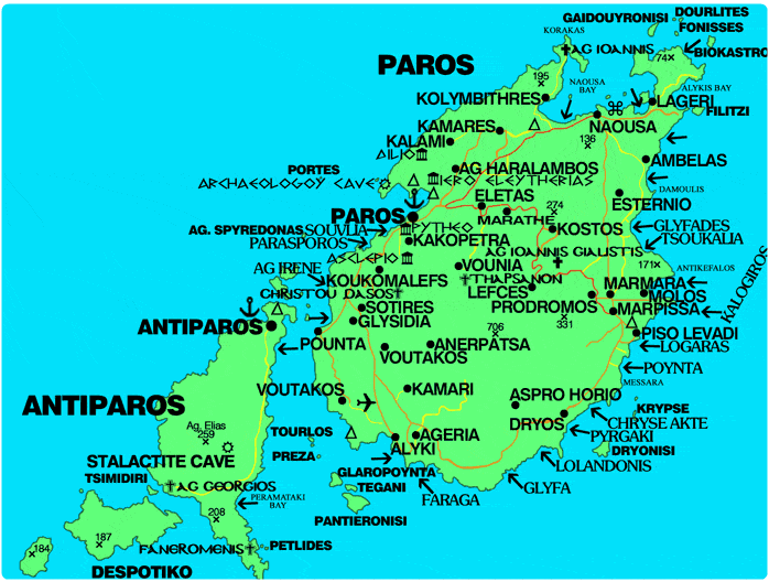 Mappa di Paros