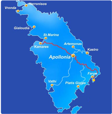 mappa Sifnos, cartina Sifnos