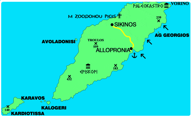 Mappa Sikinos - cartina Sikinos