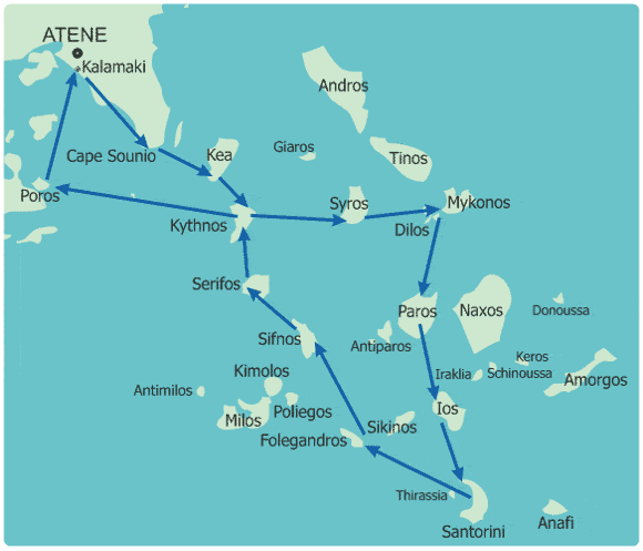 Mappa Isole Cicladi Cartina Cicladi
