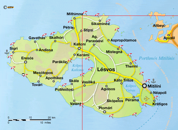Mappa Lesbo - Cartina di Lesbo