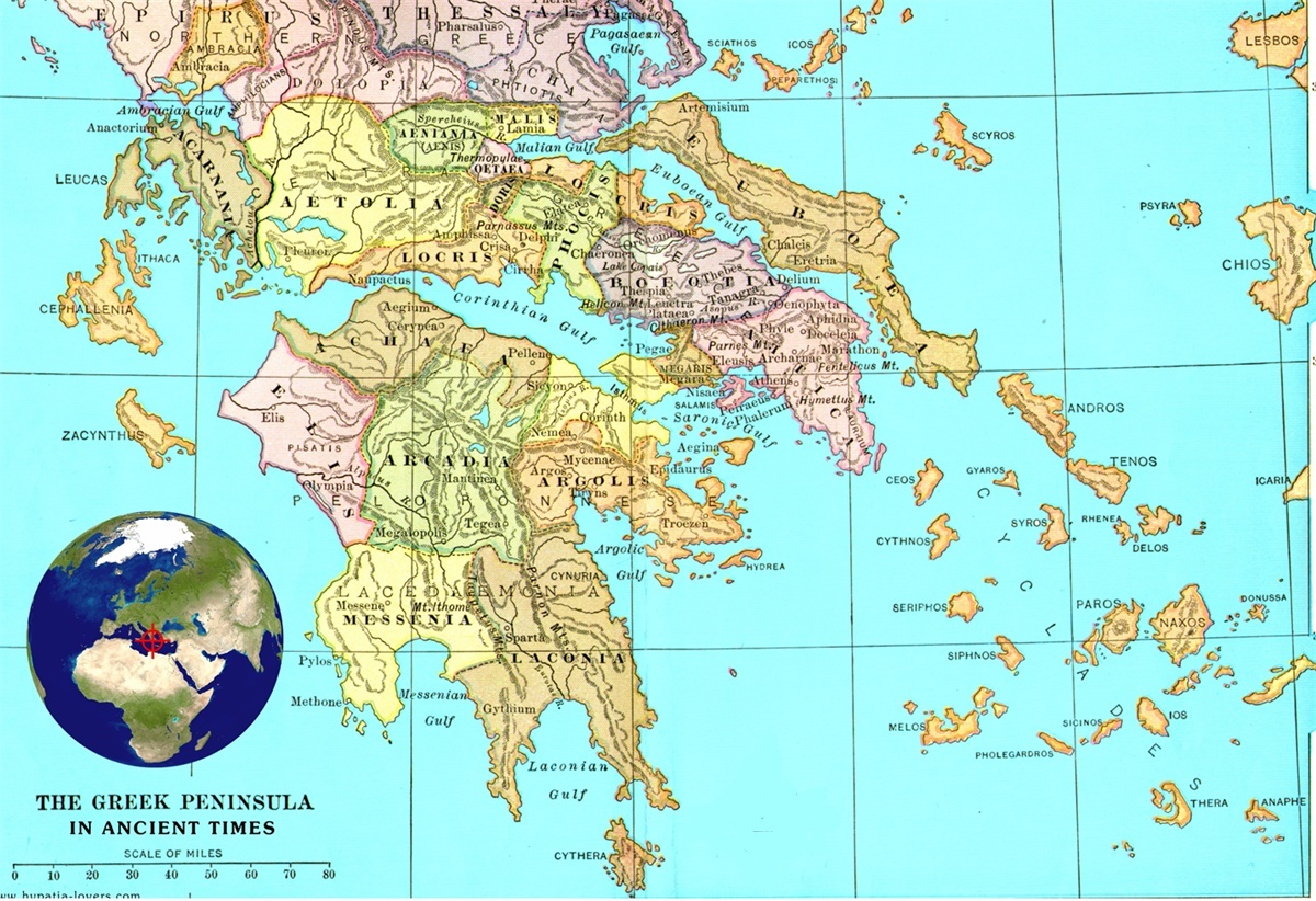 Mappa Della Grecia Classica